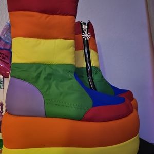 Delia's rainbow puffer boots